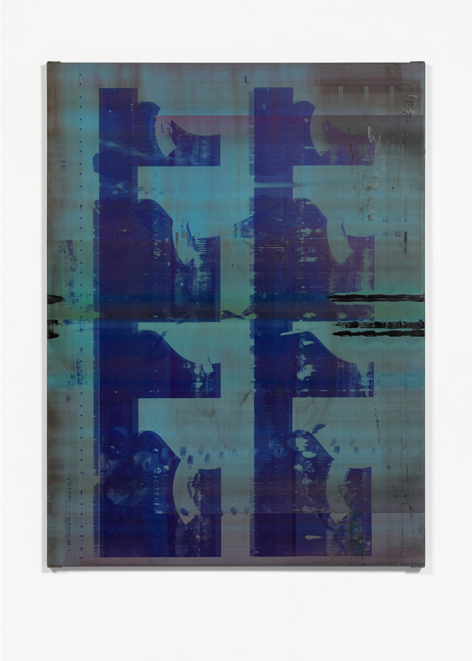 HEIDI_ EIGHT HILLS, found offset printing blanket, 127 X 95 cm, 2019_photo_ Dávid Biró