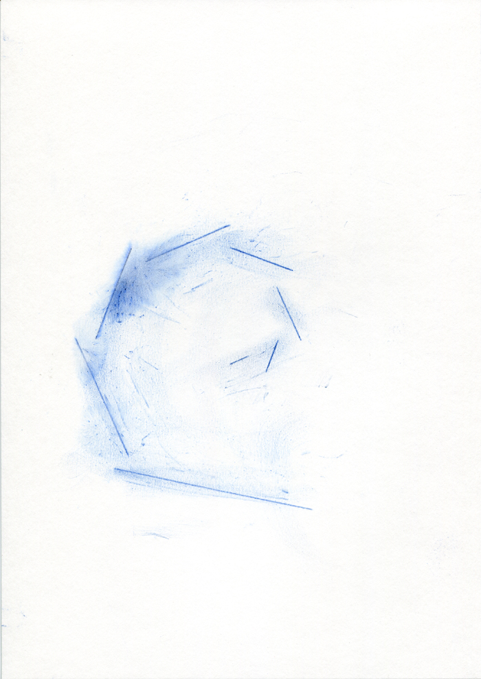 Júlia VÉCSEI: Untitled, from the Proof series, 2011, carbon paper drawing and ink on paper, 29x21 cm