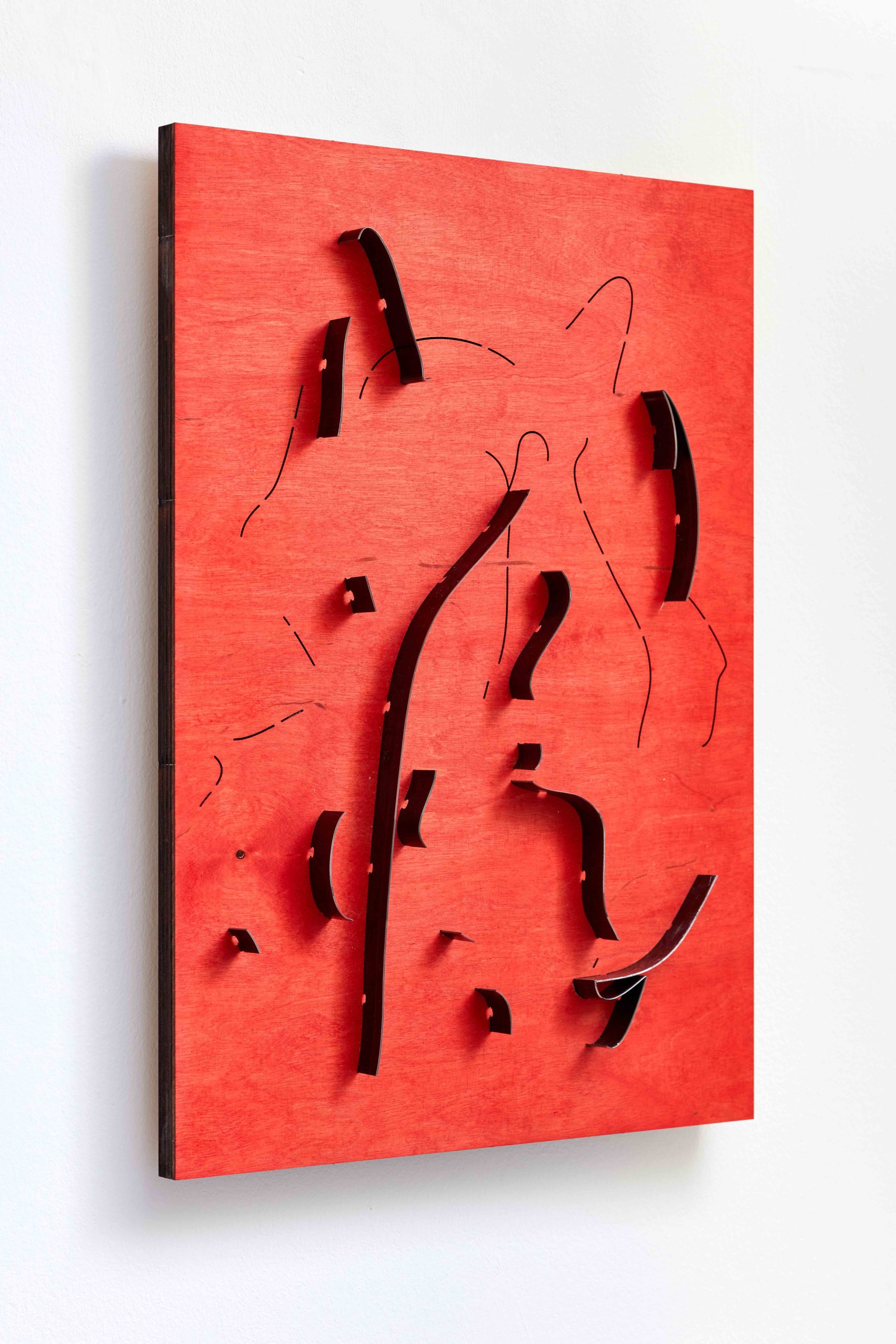 Gabor Kristof_Residue of a Master Narrative_2019_die cutting tool, powder coated blades, plywood_40x29cm_photo by David Biro_2