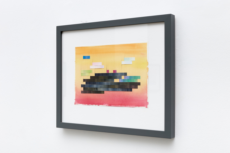 Judit Fischer: Sunset, 2020
watercolour, paper weaving, 37 x 45 cm