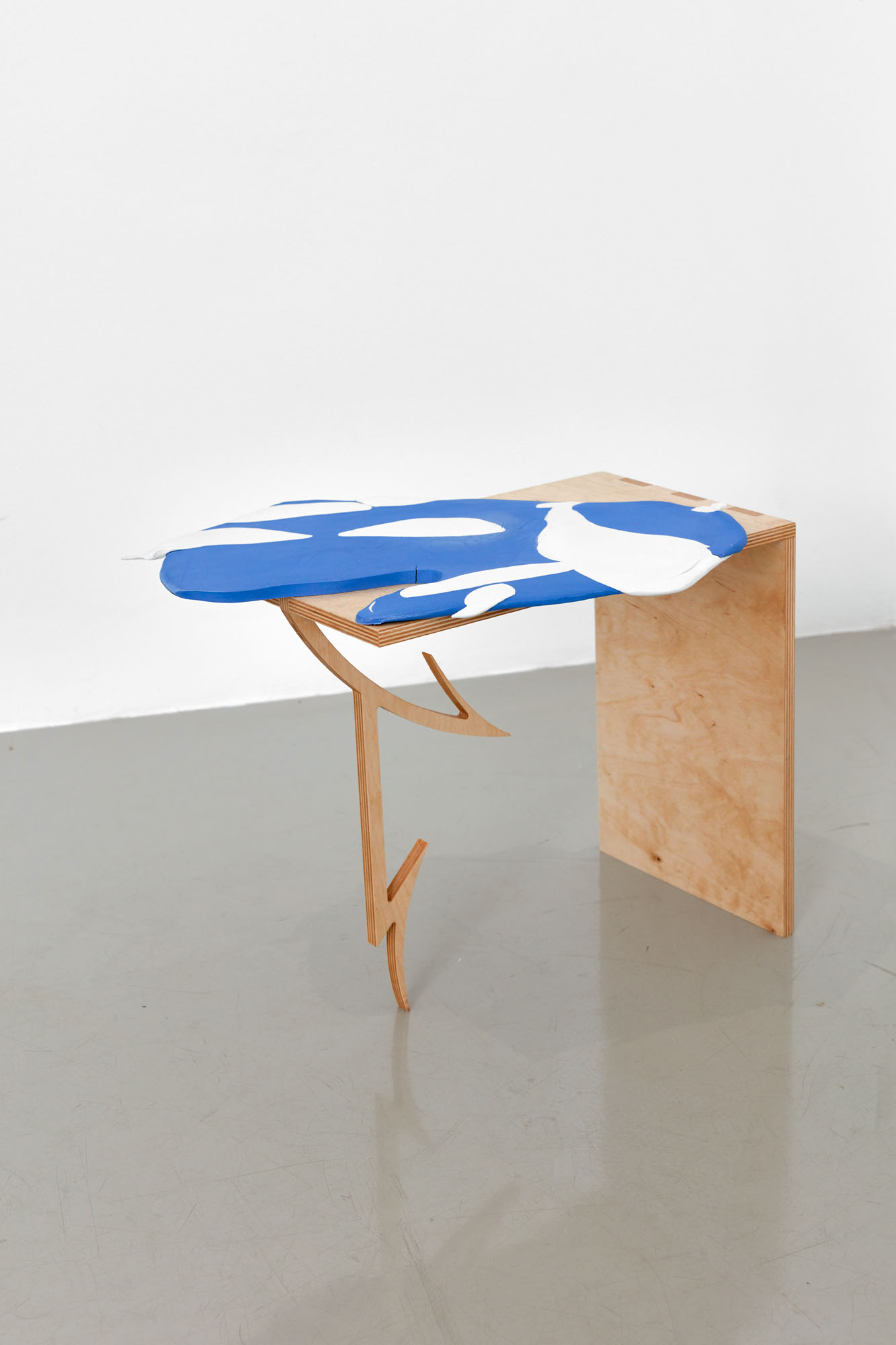 Downburst, 2021, birch plywood, porcelain, 37 × 46 × 48 cm