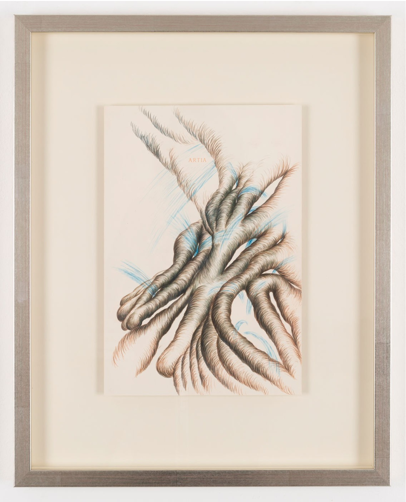 Dominika TRAPP: Escaping Water, ink on antique paper, 54,5 × 43,5 cm