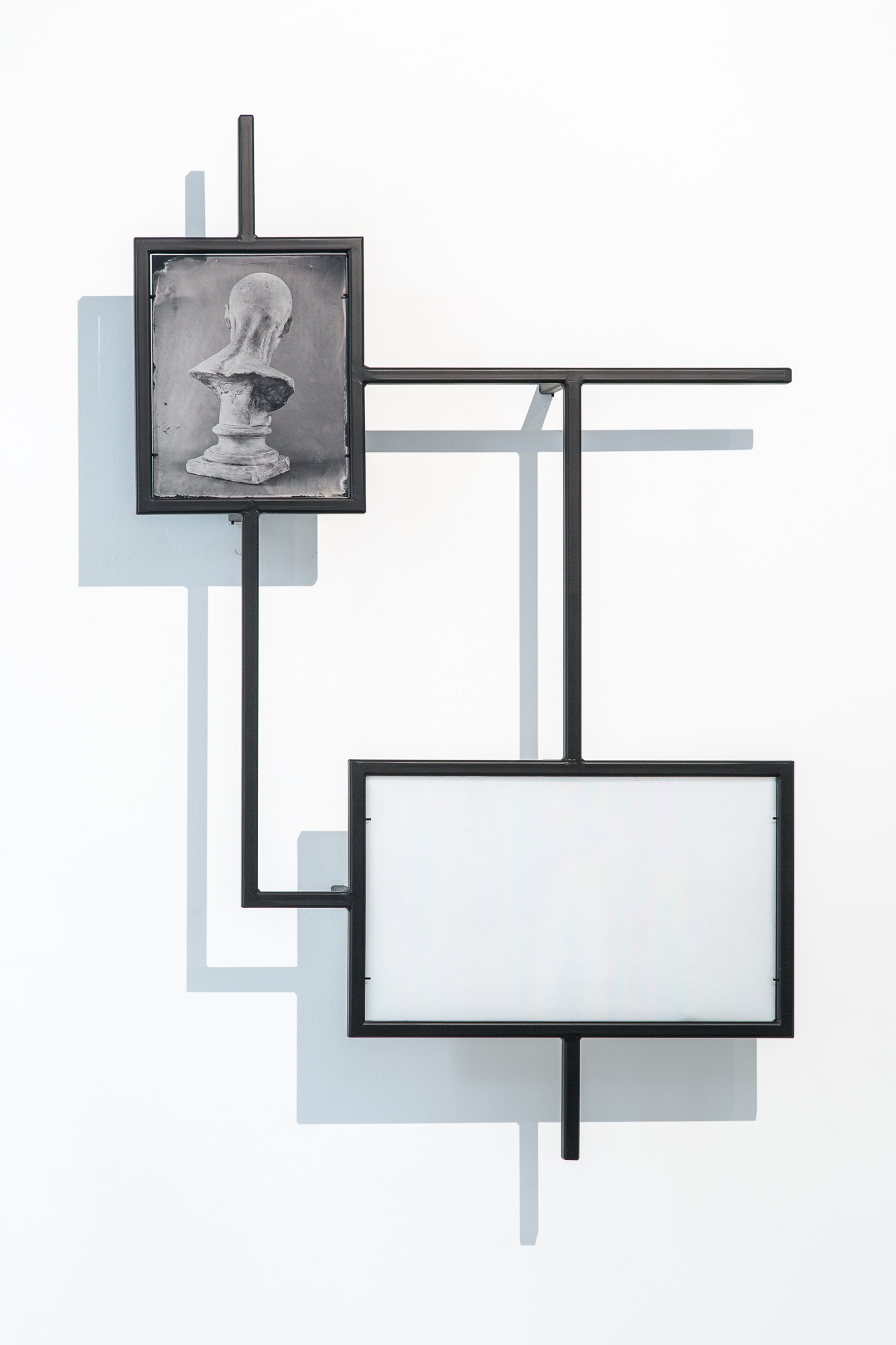Ádám ALBERT: SKB, 2017, ambrotype, glass, iron, 81 x 128 x 13 cm