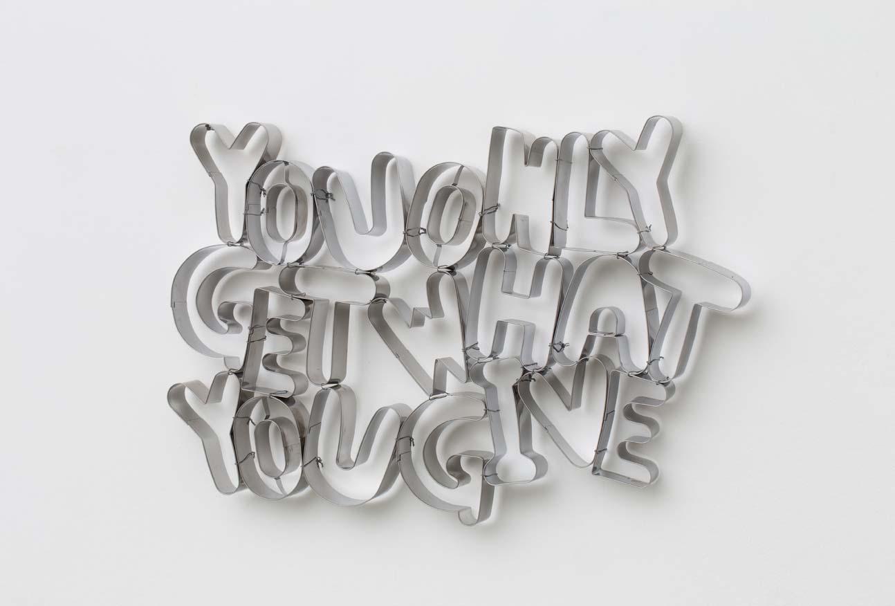 János FODOR: You Only Get What You Give, 2018, metal, 25,5 x 41,5 x 3 cm