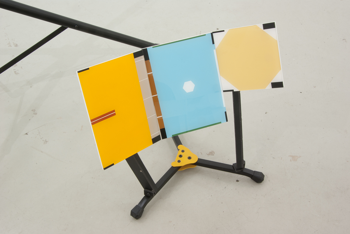 Untitled, 2011, plexi, acrylic, plastic, metal stand, 50 x 60 x 40 cm