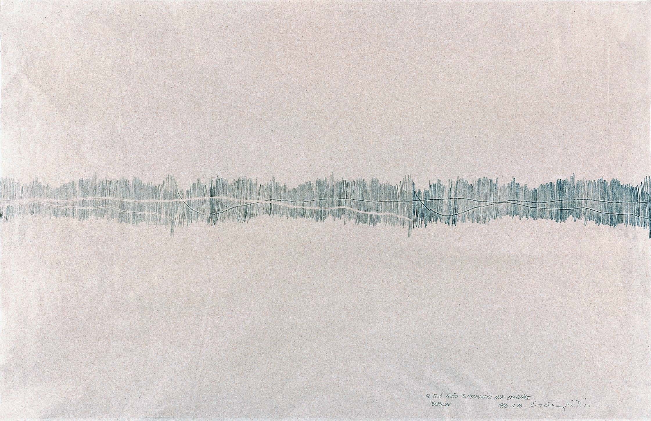 Miklós ERDÉLY: Threadwork, around 1979, paper, pencil, carbon paper, frottage, 61x63 cm