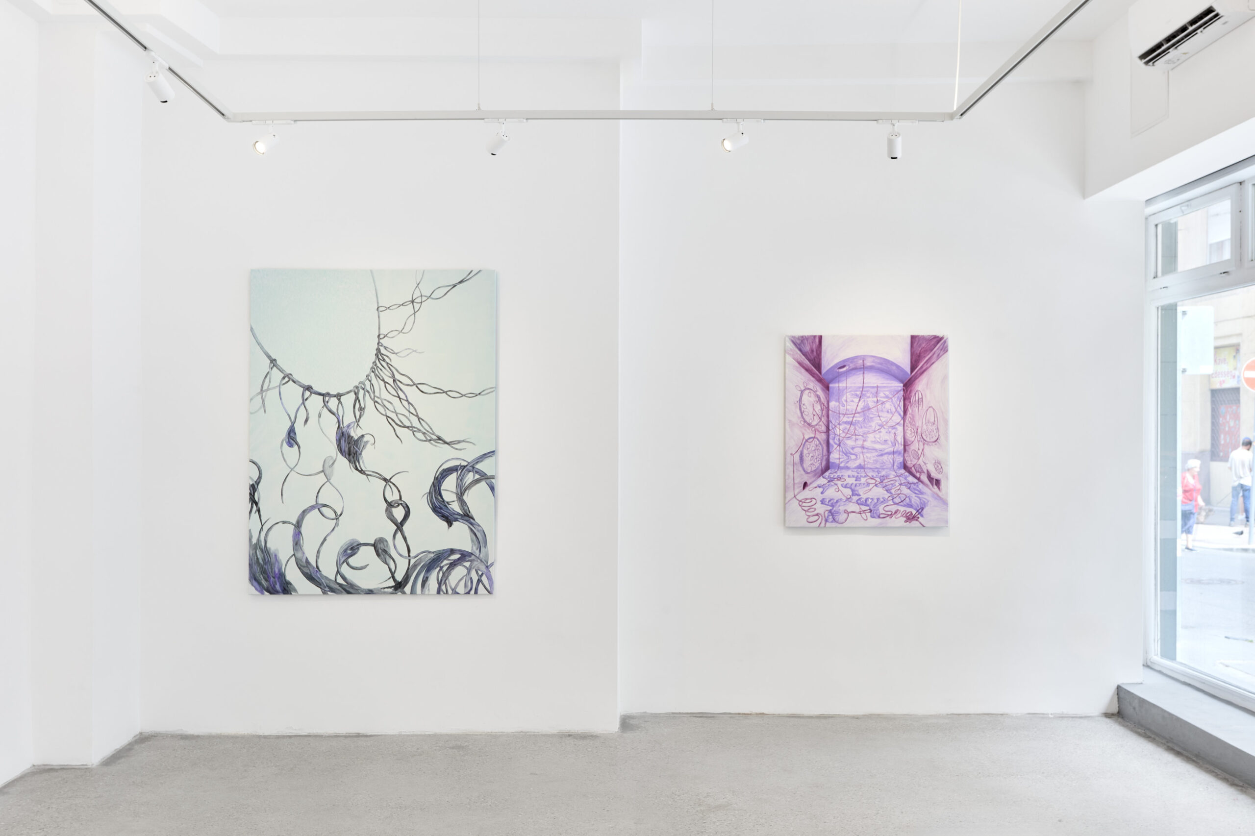 Kateryna Aliinyk, Dominika Trapp: ‘we swallowed an air like earth…’, installation view, 2026