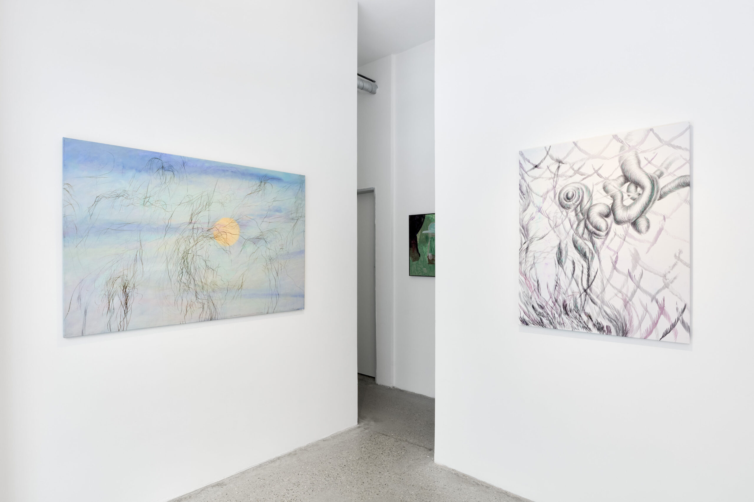 Kateryna Aliinyk, Dominika Trapp: ‘we swallowed an air like earth…’, installation view, 2026