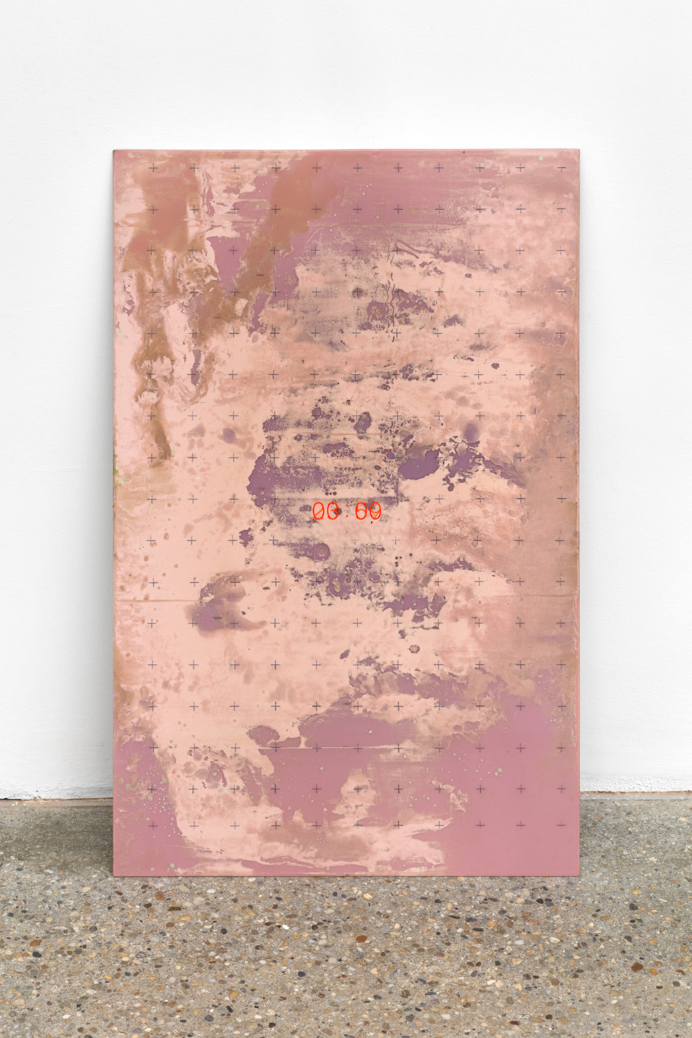 Gábor KRISTÓF: GHOST MINUTE, 2026, powder coating and inkjet print on inox, 64,9 x 41,7 cm
