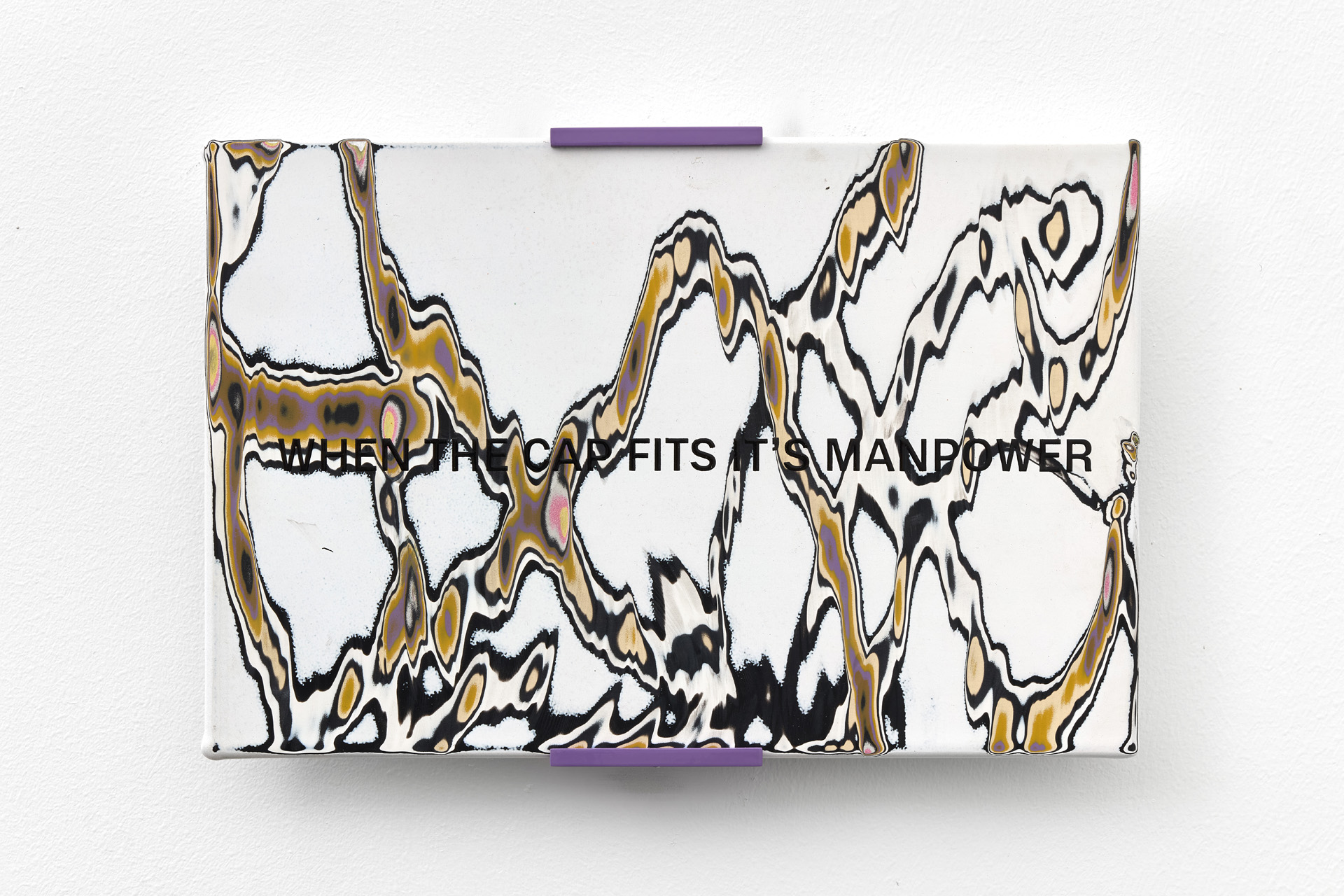 Gábor KRISTÓF: BUSINESS CASUAL, 2026, powder coated aluminium, 17,8 x 26,8 cm